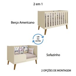 Berço Multifuncional 2x1 Infantil Ayla - Areia - 3