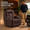 Ver mais imagens de Poltrona do Papai Elétrica Reclinável Austin com Massagem Aquecimento Entrada USB/USB-C PU Marrom Ch