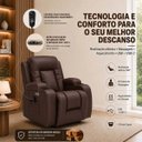 Ver imagem 5 de Poltrona do Papai Elétrica Reclinável Austin com Massagem Aquecimento Entrada USB/USB-C PU Marrom Ch