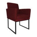 Ver imagem 5 de Poltrona para Sala Cadeira Estofada Escritório Recepção Luxuosa Decorativa:suede Bordô