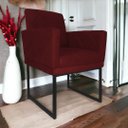 Ver imagem 1 de Poltrona para Sala Cadeira Estofada Escritório Recepção Luxuosa Decorativa:suede Bordô