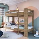 Ver imagem 1 de Cama Beliche Infantil Bicama Menino Menina 2,32m com Escada, Nichos e Gavetas Marrom