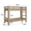 Ver imagem 3 de Cama Beliche Infantil Bicama Menino Menina 2,32m com Escada, Nichos e Gavetas Marrom