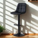 Ver imagem 2 de Banqueta Alta Elegance Estofada com Base Giratória e Regulagem de Altura - Preto