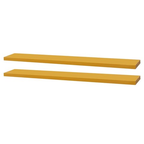 Kit 2 Prateleiras 50 x 10cm Amarela Suporte Invisível