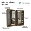 Ver imagem 4 de Conjunto 2 Guarda Roupas Casal Tokio 4 Portas de Correr com Espelhos Rustic e Preto Madesa 218cm