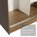 Ver imagem 3 de Conjunto 2 Guarda Roupas Casal Tokio 4 Portas de Correr com Espelhos Rustic e Preto Madesa 218cm