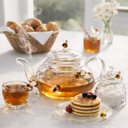 Ver imagem 2 de Jogo Chá Café 14 Pçs Chaleira Açucareiro Xícaras Pratos Vidro Little Bee Lyor Abelha Mesa Posta