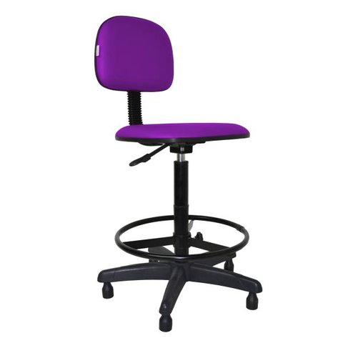 Cadeira Caixa Secretaria Polo - Couro Sintetico Corano - Roxo