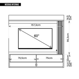 Painel para Tv até 60 Polegadas Marrom Vivenda Caemmun - 4