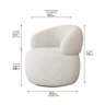 Poltrona Design Sofisticado Orgânica Luxo Fino Acabamento Eloah Giratória Bouclé Italiano Off White - 5