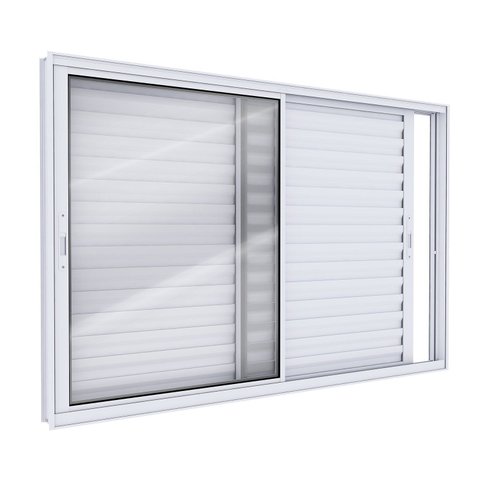 Janela Veneziana de Aluminio de Correr Lateral 100x120cm Lucasa Ideale Branco