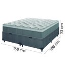 Ver imagem 3 de Cama Box Baú Casal Queen Colchão Molas Ensacadas Ômega 158x198x73cm Cinza / Branco Hellen