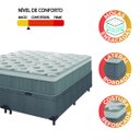 Ver imagem 6 de Cama Box Baú Casal Queen Colchão Molas Ensacadas Ômega 158x198x73cm Cinza / Branco Hellen