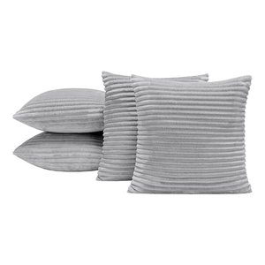 Kit 04 Almofadas Cheias Velvet Bariloche 45cm X 45cm - Cinza Bia Enxovais Almofada Velvet