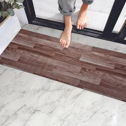 Passadeira em Manta Vinilico Similar Laminado por Metro Madeira Marrom Escuro - 5