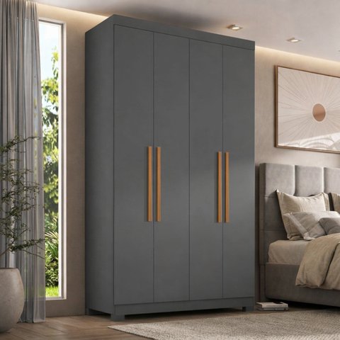Guarda Roupa 4 Portas com Pés Linha Paris Onix Espresso Móveis