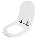 Ver imagem 1 de Assento Sanitário Poliester Antibacteriano Carrara Branco para Vaso Deca com Ferragem Preta