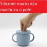 Copo para Bebê em Silicone Anti Derramamento Copinho para Introdução Alimentar Cor:Azul Claro - 3