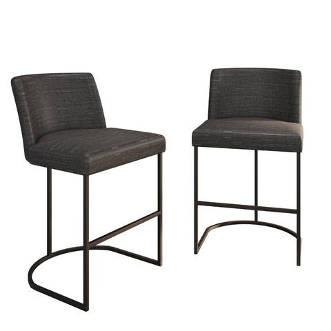 Kit Jogo 2 Cadeiras Banquetas Moderna Cozinha Metal Bancada Balcão Área Gourmet