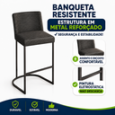 Ver imagem 2 de Kit Jogo 2 Cadeiras Banquetas Moderna Cozinha Metal Bancada Balcão Área Gourmet