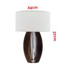 Ver imagem 2 de Abajur EL18 Luminária De Mesa De Madeira Cúpula De Tecido Sala Quarto Escritório