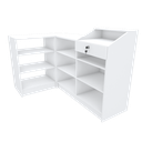 Ver imagem 2 de BALCÃO EM L COM CAIXA TAMPO RETO M308.B MUNDI MOVEIS