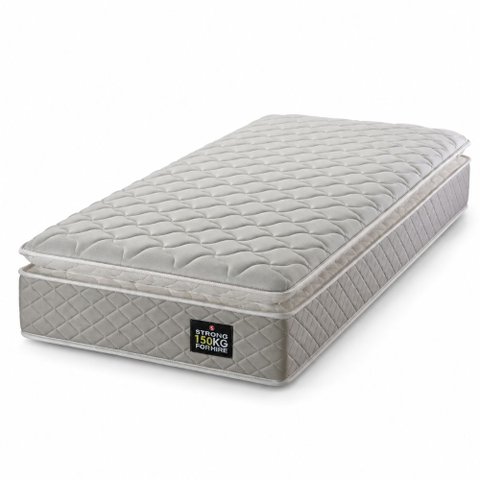 Colchão Solteiro Strong Pillow Top D45 Hellen Colchões 88x188x24cm Bege