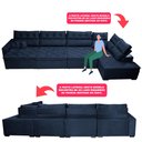 Ver imagem 4 de Sofá de Canto 4.80x2.36m Retrátil e Reclinável com Molas Cama inBox Platinum Direito Suede Azul