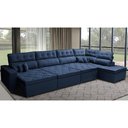 Ver imagem 1 de Sofá de Canto 4.80x2.36m Retrátil e Reclinável com Molas Cama inBox Platinum Direito Suede Azul