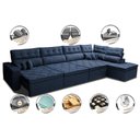 Ver imagem 3 de Sofá de Canto 4.80x2.36m Retrátil e Reclinável com Molas Cama inBox Platinum Direito Suede Azul