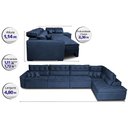 Ver imagem 2 de Sofá de Canto 4.80x2.36m Retrátil e Reclinável com Molas Cama inBox Platinum Direito Suede Azul