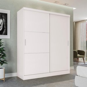 Guarda-roupa Solteiro Kappesberg 2 Portas de Correr 2 Gavetas Branco