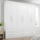 Ver imagem 1 de Guarda-Roupa Casal 6 Portas 6 Gavetas Majestic Branco