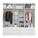 Ver imagem 5 de Guarda-Roupa Casal 6 Portas 6 Gavetas Majestic Branco