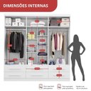 Ver imagem 6 de Guarda-Roupa Casal 6 Portas 6 Gavetas Majestic Branco