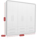 Ver imagem 3 de Guarda-Roupa Casal 6 Portas 6 Gavetas Majestic Branco
