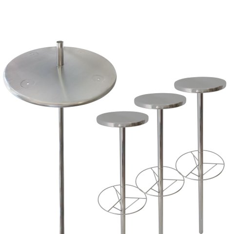 Kit Mesa Bar Molhado com Regulagem + 3 Bancos + Chumbadores