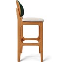 Ver imagem 7 de Kit 2 Banquetas Alta Bar Cozinha Sala Jantar Betta L02 Imbuia Facto Verde Linho Cru - Lyam Decor