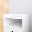 Ver imagem 3 de Mesa de Cabeceira Moderna Mesinha Canto Quarto Apoio Cama 2 Gavetas e Nicho Decoração Retrô Dream