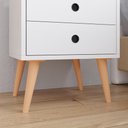 Ver imagem 4 de Mesa de Cabeceira Moderna Mesinha Canto Quarto Apoio Cama 2 Gavetas e Nicho Decoração Retrô Dream