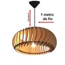 Ver imagem 3 de Lustre Luminária Pendente de Madeira Mdf Mod. Sophia Gd Inclinado