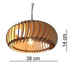 Lustre Luminária Pendente de Madeira Mdf Mod. Sophia Gd Inclinado - 3