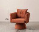Ver imagem 3 de Poltrona Decorativa Orgânica Base Fixa Agatha Suede Terracota Liso