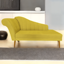 Ver imagem 2 de Recamier Divã Pés Palito para Sala Cecilia 1.60cm Corano Amarelo - Incasa Decor