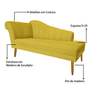 Ver imagem 7 de Recamier Divã Pés Palito para Sala Cecilia 1.60cm Corano Amarelo - Incasa Decor