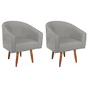 Ver imagem 2 de Kit 2 Poltronas Decorativa Jade Design Moderno Sala de Estar Quarto Escritório Confortável Luxo Pés
