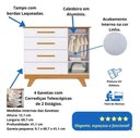 Ver imagem 3 de Cômoda Infantil Retrô Peroba Branco com Amêndoa 1 Porta Lisa