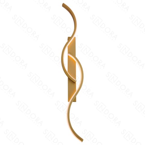 Arandela de Parede Led 3000k 20w 74x11x5cm Metal Dourado - Sindora Iluminação Dcb03264
