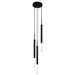 Kit 2 Pendentes Luminária de Teto Tubo Triplo Difusor Preto - 2